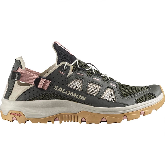 Salomon Techamphibian 5.0 Kvinder / Damer, peat/rainy/h.pink-38 / UK 5 - Sandaler