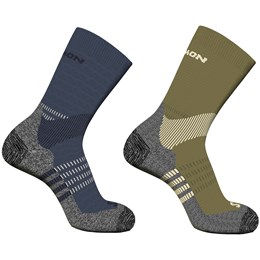 Salomon X Ultra Access Crew 2-Pack S Blå/Grøn Vandresokker