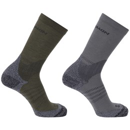 Salomon X Ultra Access Crew 2-Pack XL Grå/Grøn Vandresokker