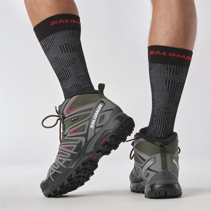 Salomon X Ultra Pioneer Mid GTX Herre / Mænd, peat/q. shade-43 1/3 / UK 9 - Vandrestøvler