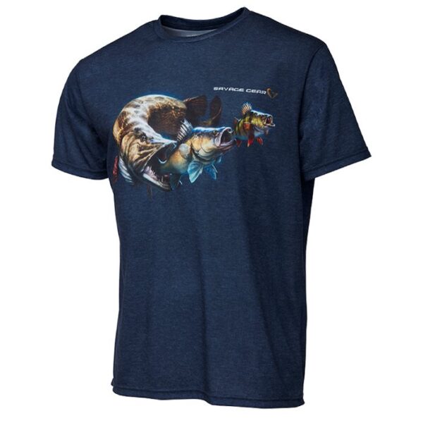 Savage Gear Cannibal T-Shirt, blå-L - Skjorte, T-Shirt