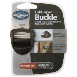 Sea to Summit Buckle 25 mm Ladderlock, 1 Pin Sort Reparation & vedligeholdelse