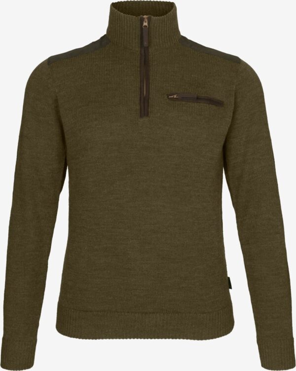 Seeland - Buckthorn half zip sweater (Shaded olive melange) - 3XL