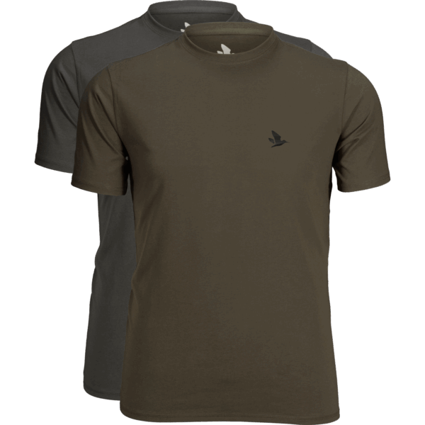 Seeland Outdoor 2-pack t-shirt Raven/Pine green 5XL