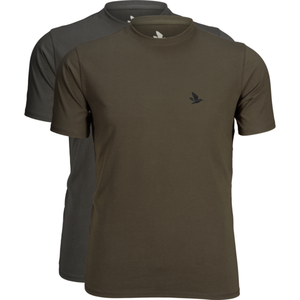 Seeland Outdoor 2-pack t-shirt Raven/Pine green L