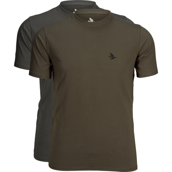 Seeland Outdoor 2-pack t-shirt Raven/Pine green XL