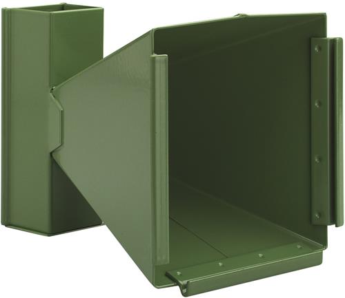 Skydekasse med kuglefang