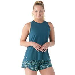 SmartWool Active Ultralite High Neck Tank Dame XS Blå Øvrige toppe
