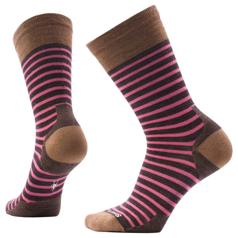 SmartWool Everyday Pin Stripe Crew Sokker Dame M Brun Hverdagssokker