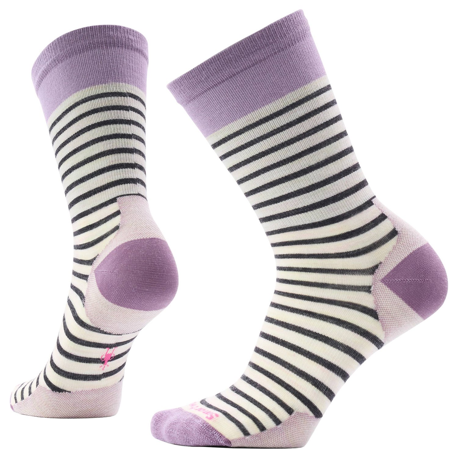 SmartWool Everyday Pin Stripe Crew Sokker Dame M Purple Dawn Hverdagssokker