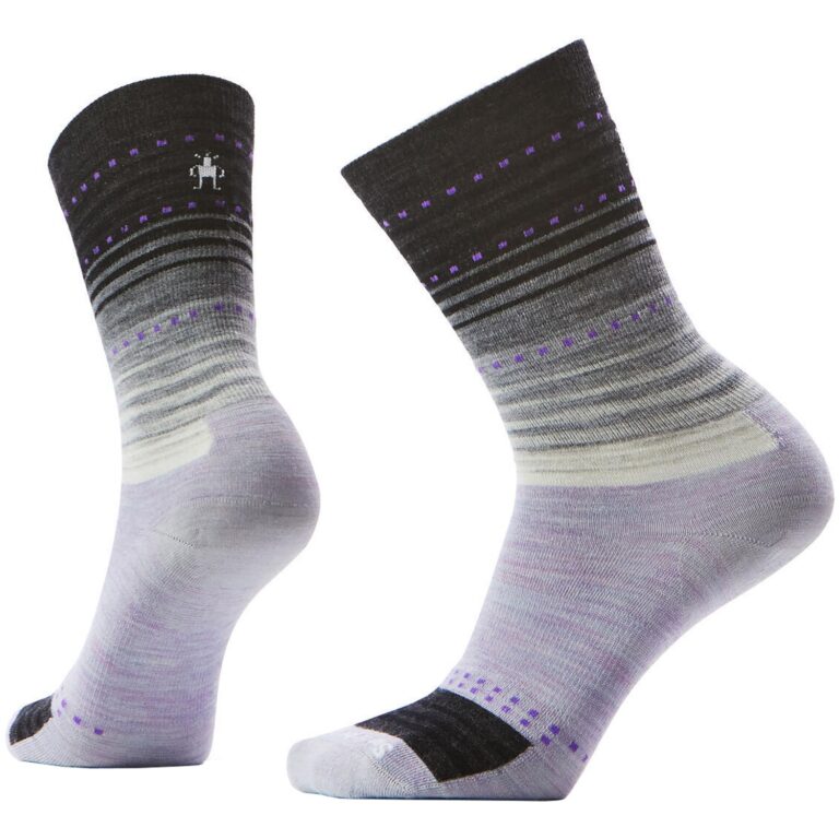SmartWool Everyday Stitch Stripe Crew Sokker S Sort/Lilla Hverdagssokker