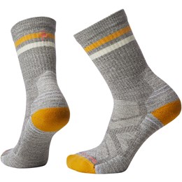 SmartWool Hike Light Cushion Crew Tube Stripe Sokker Dame L Grå/Brun Vandresokker