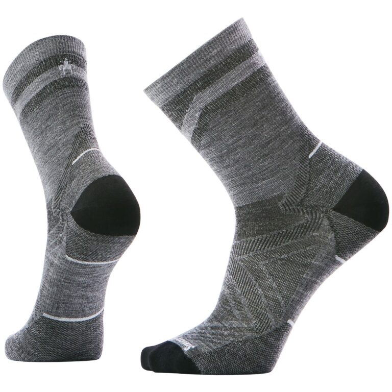 SmartWool Run Zero Cushion Mid Crew Pattern Sokker L Grå Vandresokker