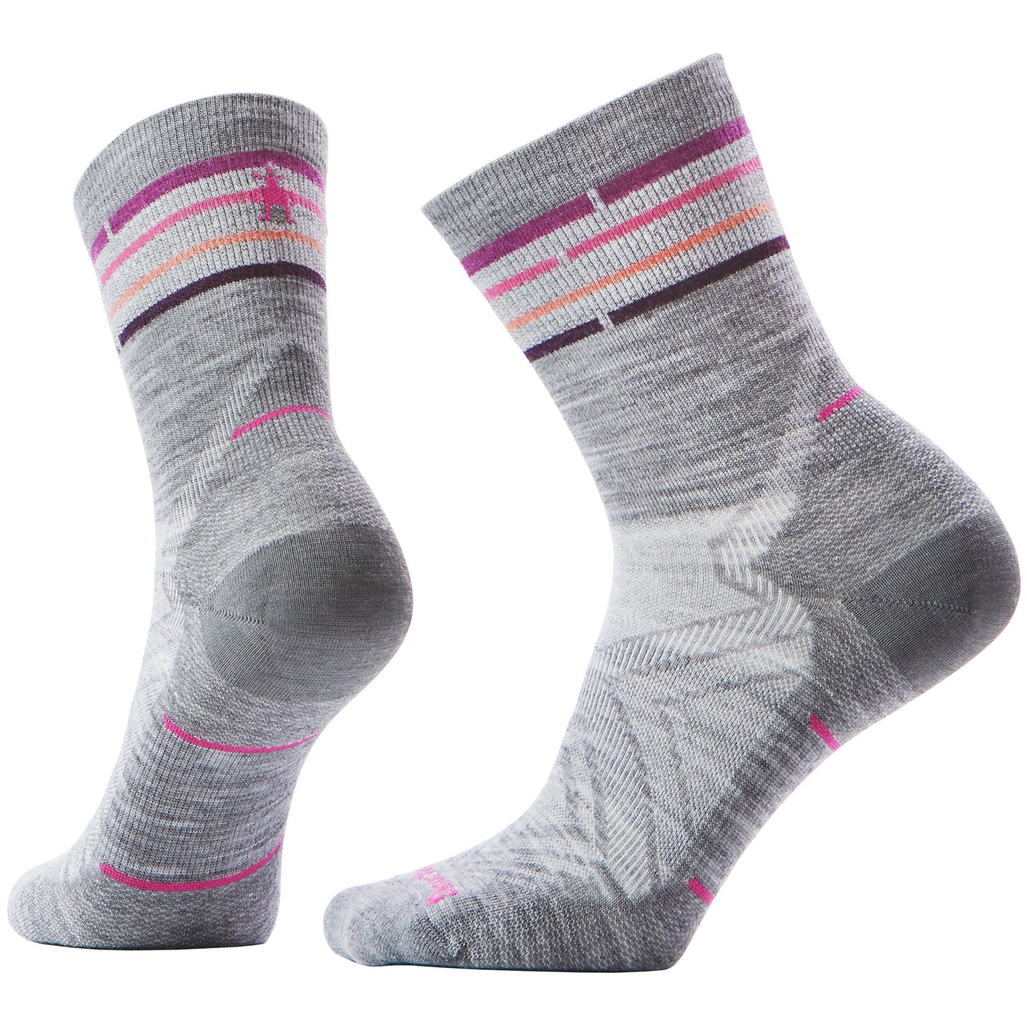 SmartWool Run Zero Cushion Mid Crew Sokker Dame M Grå Vandresokker