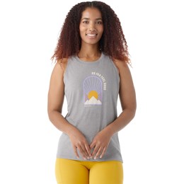 SmartWool The Sun Will Rise Graphic Tank Dame XS Grå Korte ærmer