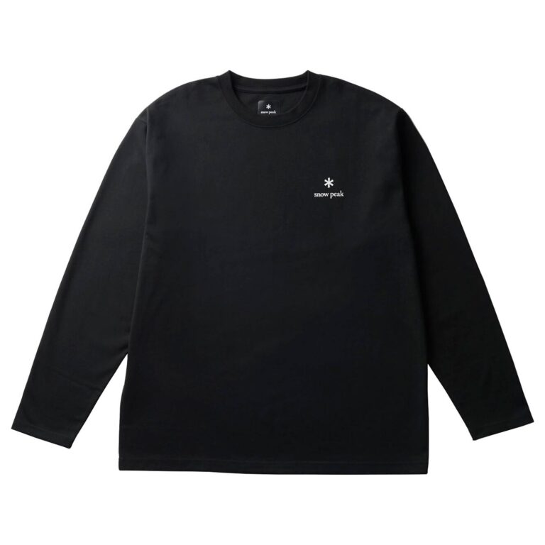 Snow Peak New Standard Logo LS T-Shirt Unisex M Sort Lange ærmer