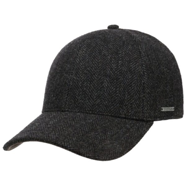 Stetson Baseball Wool herringbone, mørkegrå-2XL - Baseball cap, kasket