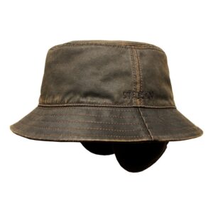 Stetson Bucket EF m/øreklap, mørkebrun-2XL - Vinterhue, vinterkasket