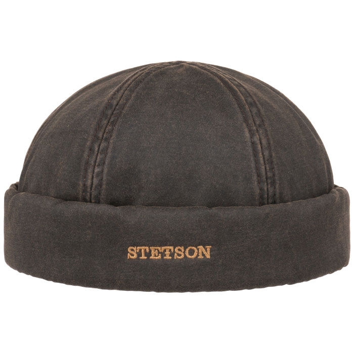 Stetson Docker Waxed Cotton UPF40+, brown-M - Sixpence