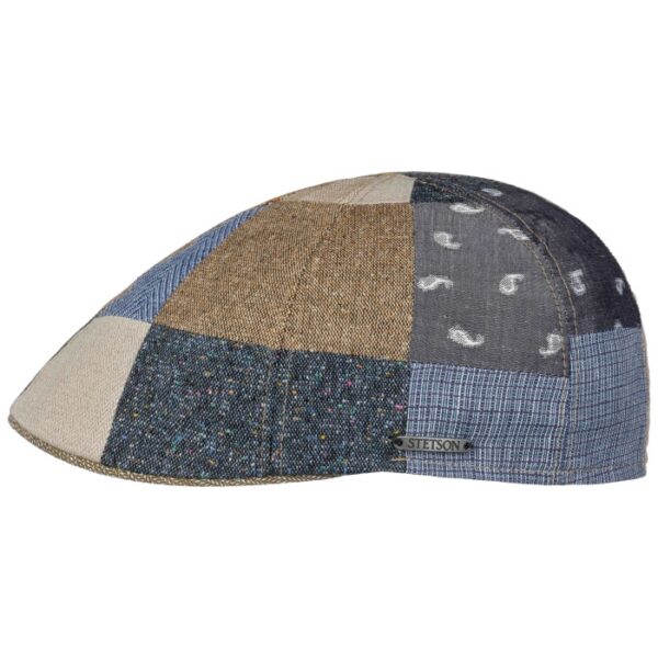 Stetson Texas Patchwork Linen, blue/grey/beige-XL - Sixpence