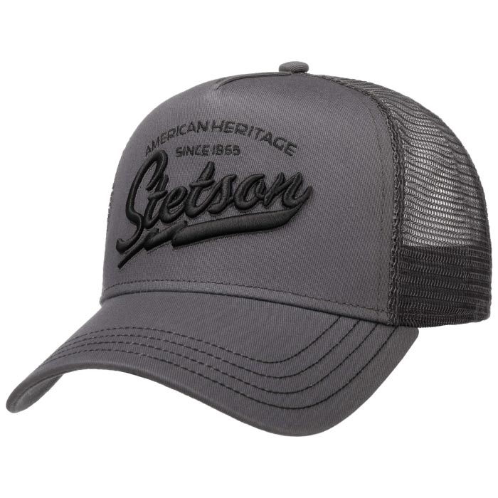 Stetson Trucker Cap American Heritage, grey - Baseball cap, kasket
