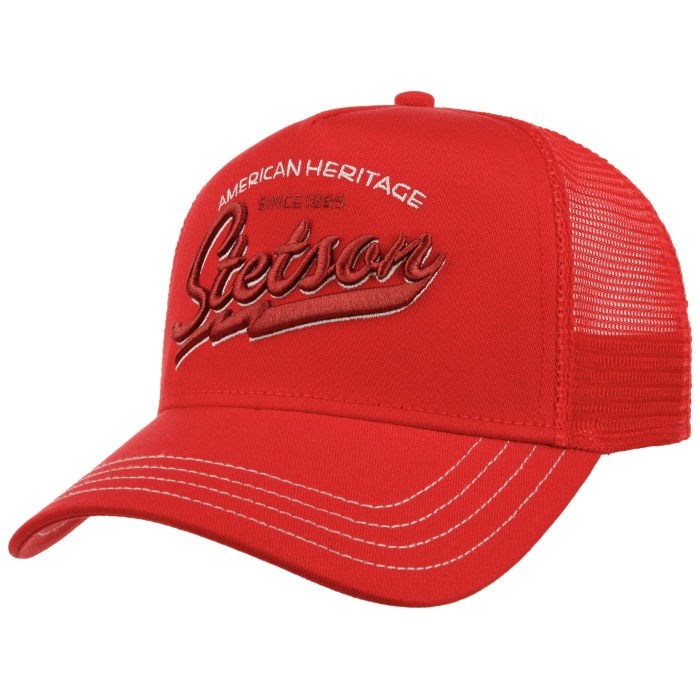 Stetson Trucker Cap American Heritage, red - Baseball cap, kasket
