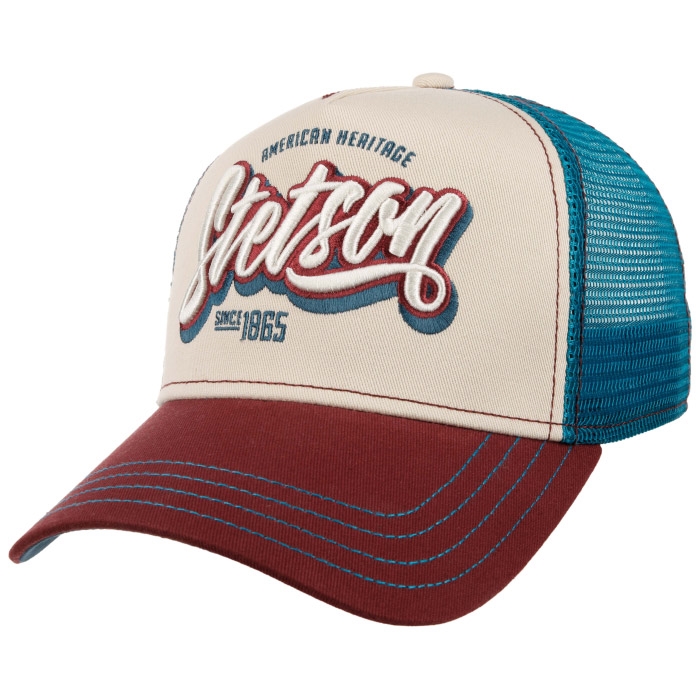 Stetson Trucker Cap American Heritage, red/blue - Baseball cap, kasket