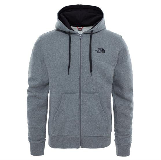 The North Face Mens Open Gate Fullzip Hoodie, Grey Heather / Black