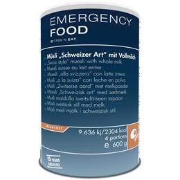 Trek'n Eat Emergency Food Swiss Muesli with Whole Milk, 4 portioner Energi & nødration