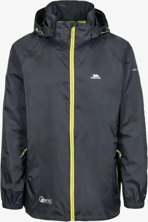 Trespass Qikpac Regnjakke Black/Yellow XXXL