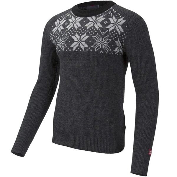 Ulvang Rav Kiby Round neck 100% uld, charcoal/mel.grey - Trøjer