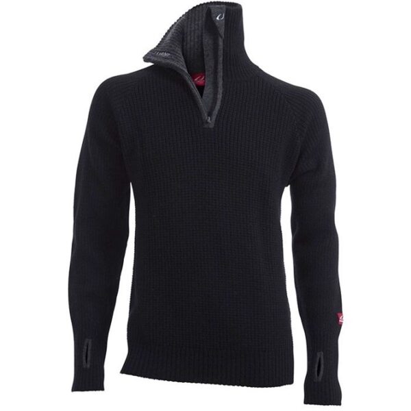 Ulvang Rav sweater w/zip uldtrøje-Sort/Sort melange-M - Trøjer