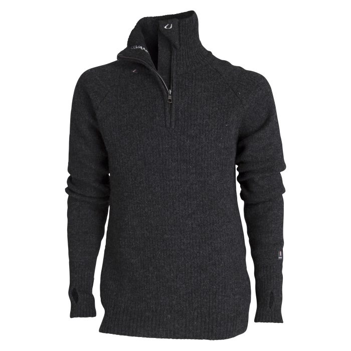 Ulvang Vegard Half-Zip Herre / Mænd 100% norsk uld, charcoal mel.-XL - Trøjer