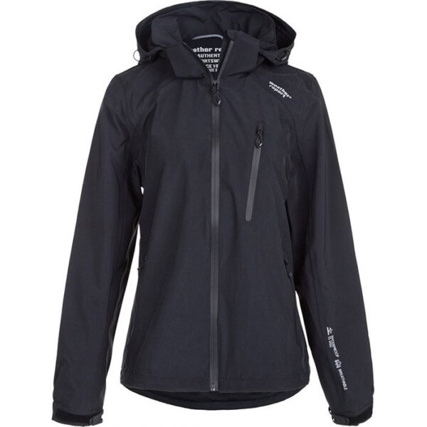 Weather Report Brunia W AWG regnjakke Dame 15.000mm-Sort-38 - Regntøj, poncho