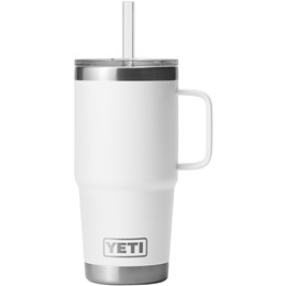 Yeti Rambler Termo Drikkedunk med Sugerør, 739 ml Hvid Drikkeflasker