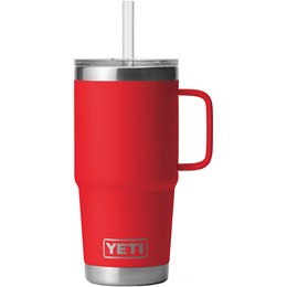 Yeti Rambler Termo Drikkedunk med Sugerør, 739 ml Rød Drikkeflasker